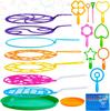 8 Pieces Big Bubble Wands Giant Bubble Playthings Collection Featuring Loose Tray Designed for Children Warm Season Outdoor Game Celebration