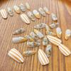 30Pcs Fall Orange Press On Nails Medium Almond Acrylic Fake Nails Polish Painting Autumn Thanksgiving Maple Leaf Pumpkin Glue On Nails Orange French