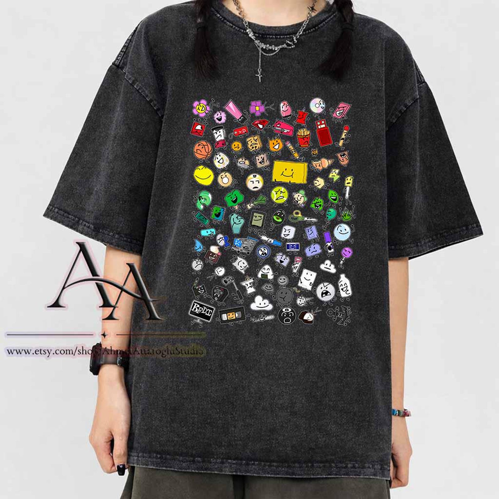 Mineral Wash Tee Bfdi Inanimate Insanity Characters Comfort Colors T-Shirt L
