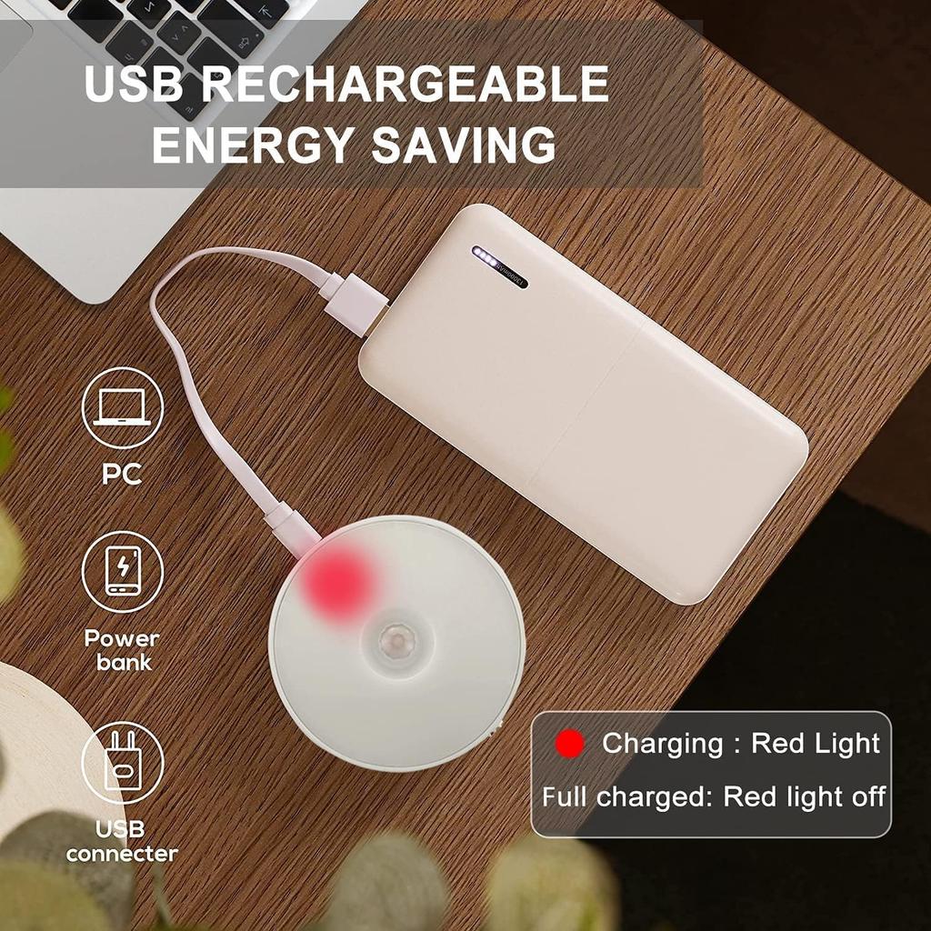 LED Motion Sensor Night Light,3 Pack Rechargeable USB Charging,3 Switch Mode Stick,Magnetic Base Smart,Wireless Wall/Step/Stair Light, Anywhere for