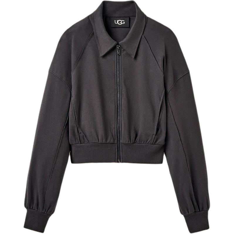 UGG Solid Color Lapel Zipper Pocket Long Sleeve Jacket Women jackets 1171485-INK