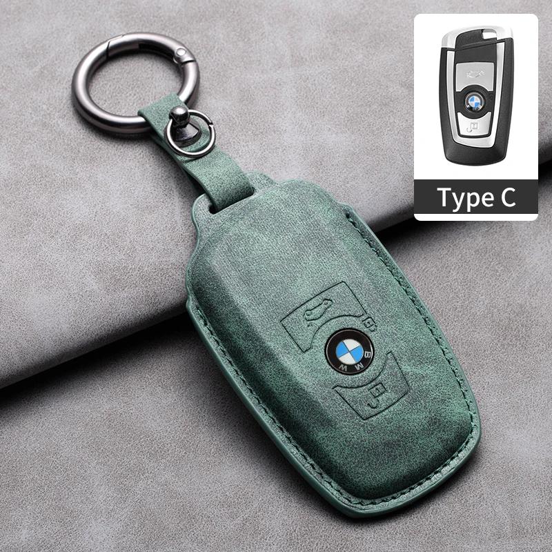2025 Suede Leather Car Smart Key Case Fob Cover Shell For BMW 1 2 3 4 5 6 7 Series X1 X3 X4 X5 X6 F36 F25 F26 F30 F34 F10 F0