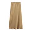 New European & American Style Satin Midi Skirt 8632845