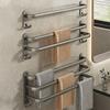 Gunmetal No-Drill Wall-Mounted Towel Rack for Bathroom Storage