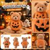 Plush Bear Toy with Pumpkin Costume Soft Stuffed Animal Halloween Decoration Kids Plush Doll Halloween Plush Toy for Children Gift