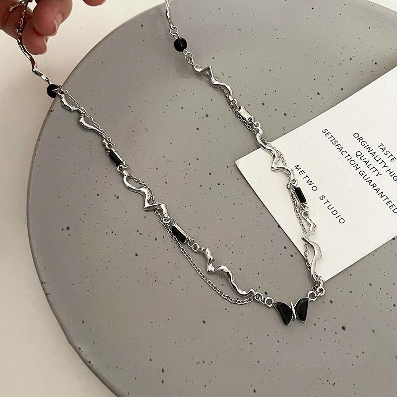 Butterfly Splicing Necklace Fashion High Sense Collarbone Chain Personality Creative Design Sense Necklace Women