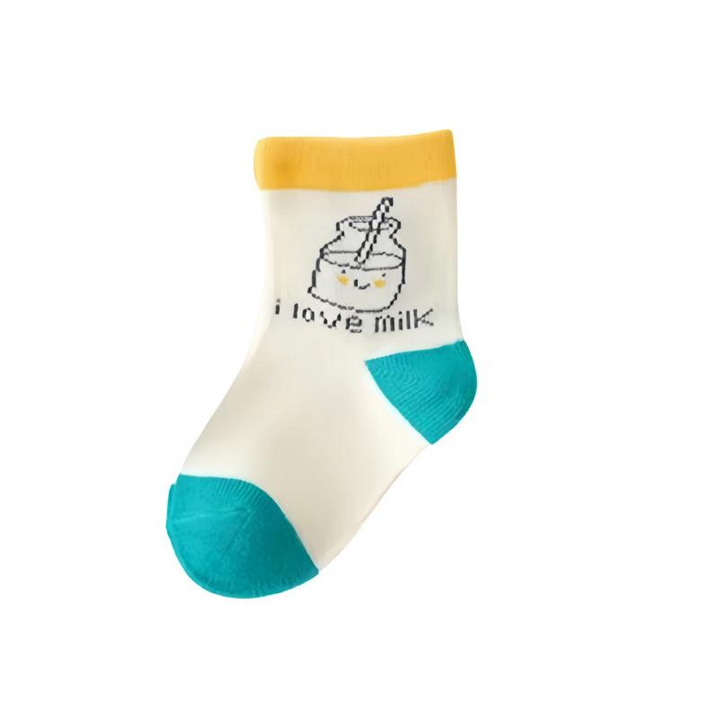 5 párů/lot Dětské ponožky Novorozenci Kojenci Roztomilé Kreslené Série Měkká Bavlna Síťovina Krátké Ponožky Pro 0-24 Měsíců Chlapec Dívka Dětské Ponožky