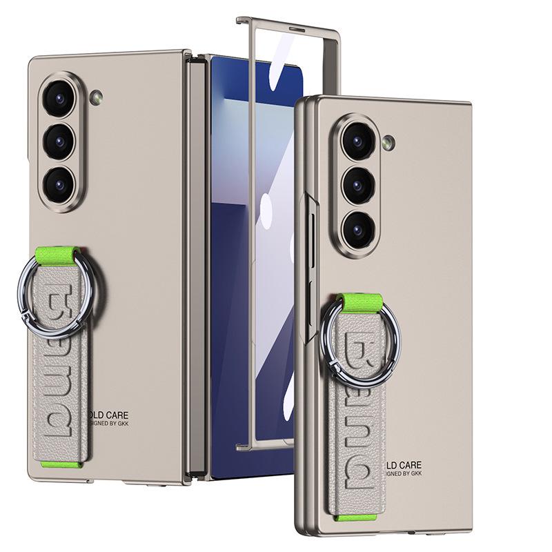 Cross-border Z FOLD7 Phone Case with Precise Camera Hole & Elastic Wrist Strap, Integrated Film, & Shell Protection