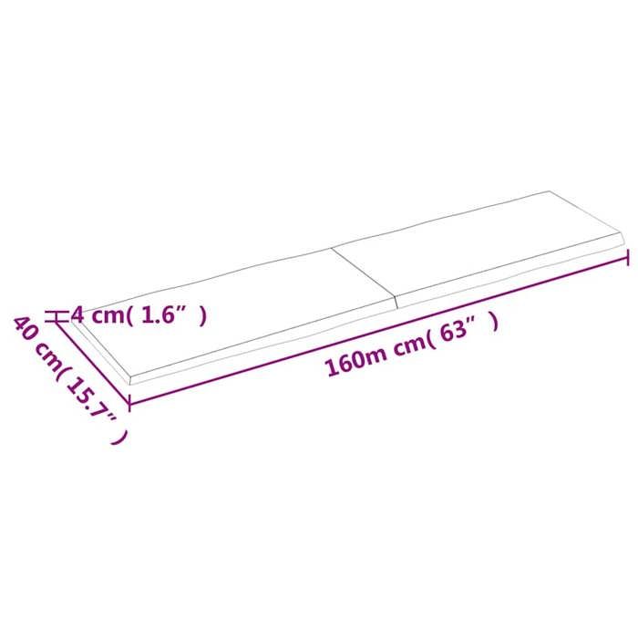 VidaXL Table Top Solid Oak Wood Treated Matching Edge 364034