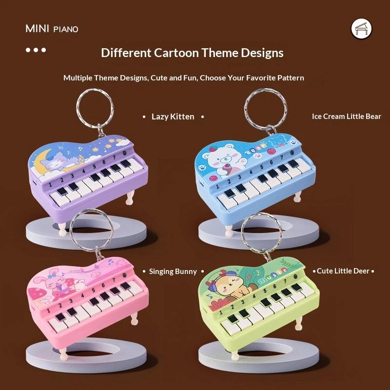 Mini Desktop Piano Keychain Cute Music Game Machine Innovative Study Toy for Kids Bag Accessories
