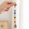 7 Chakra Crystal Hanging Ornaments – Round Bead Healing Gemstone Car Charm & Home Wall Window Decoration for Meditation & Yoga