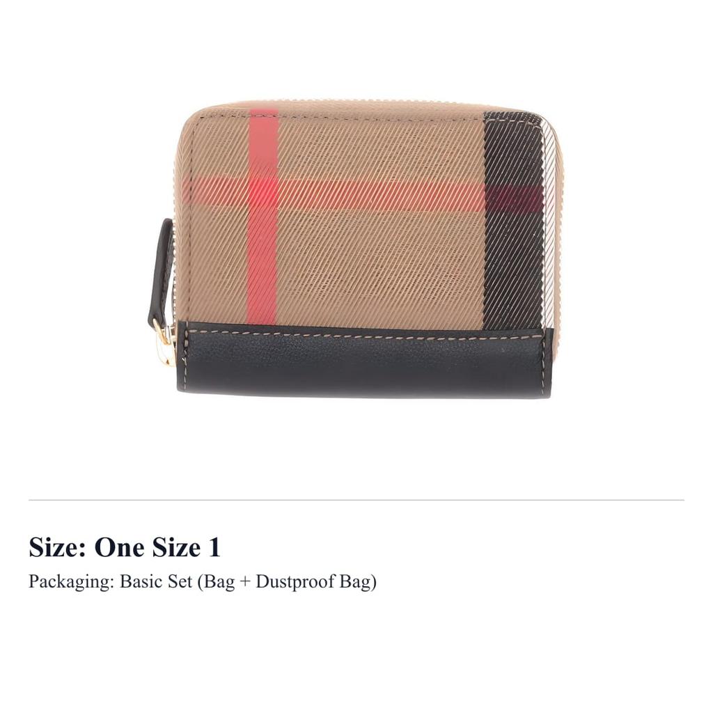 Burberry Fabric With Leather Trim Wallet Women's Brown & Multicolor 80840301