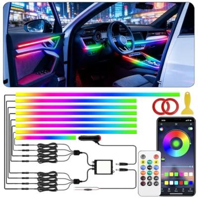 Interior Car LED Strip Lights Acrylic LED Lights for Car with Dynamic Dreamcolor Chasing RGB+IC 8 In 1 235 Inch 800 LEDs Ambien