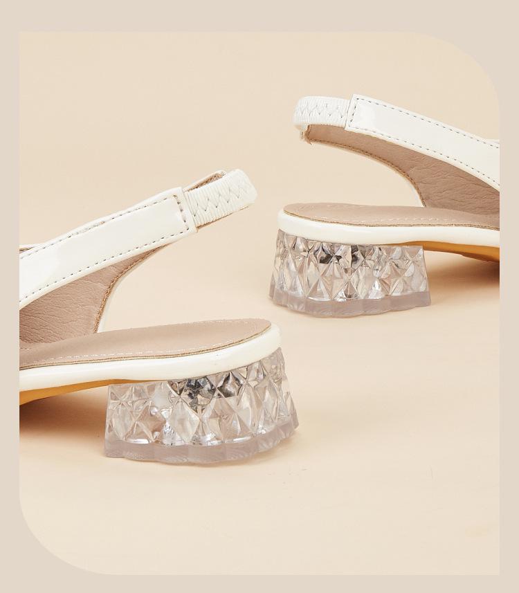 2025 Winter Lace Flower Crystal Heel Princess Shoes for Girls