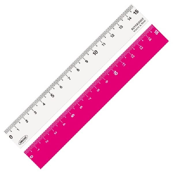 

Kyoei Plastic Color Ruler 15cm Scale White Double-Sided REV-15- (10 & Rose)