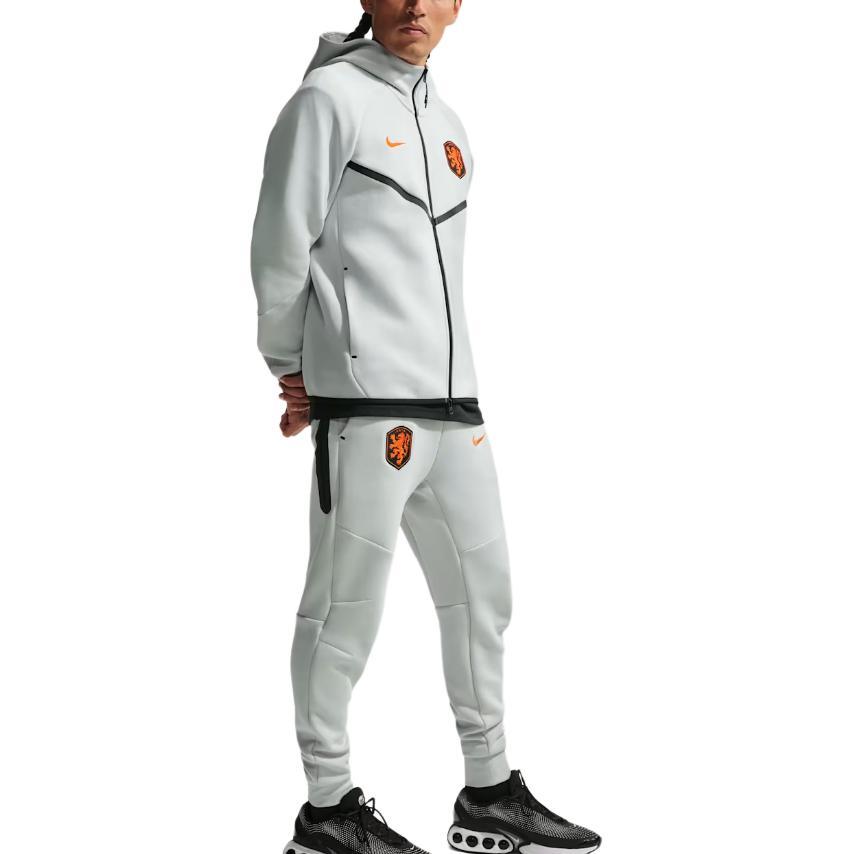 Nike Netherlands Tech Fleece Slim Fit Logo Mid Waist Football Pants Men Bottoms IB6049-025