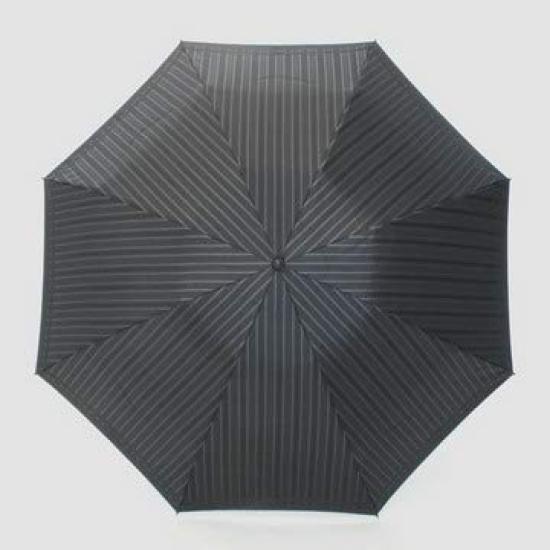 Makita Shoten Folding Mini Umbrella Striped Front X Plain Black Back Koshu Weave Made In Japan 7194 Men's "Tie" (Tie) High-quality