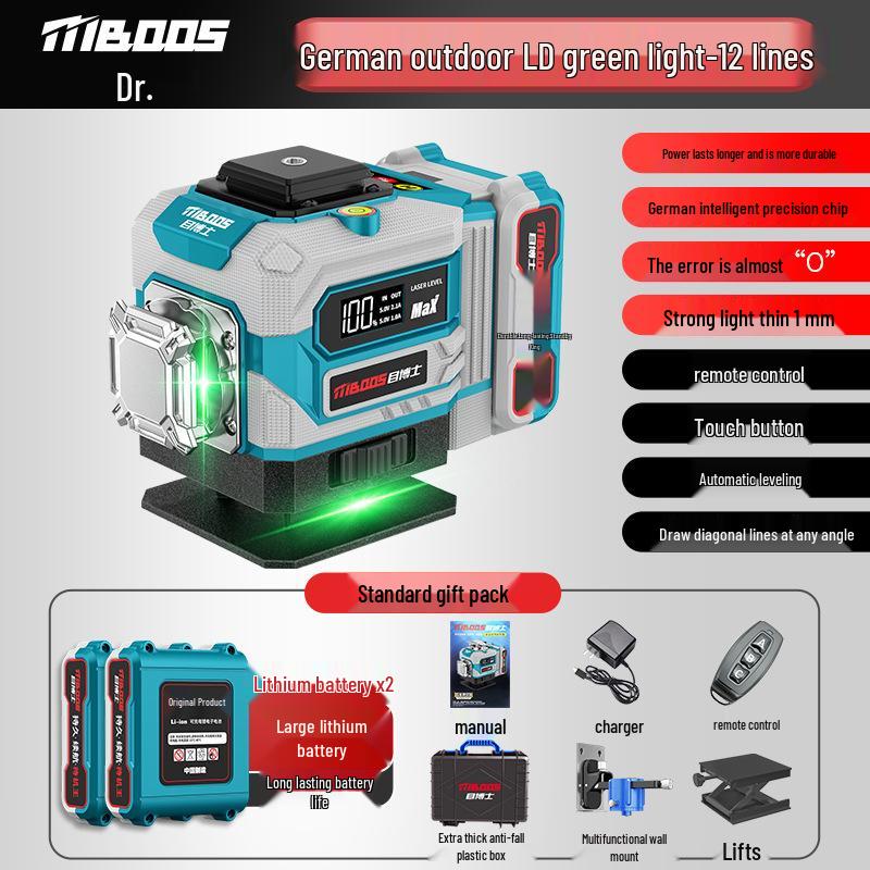 High Precision 16-Line Green Laser Level with Infrared and Strong Light