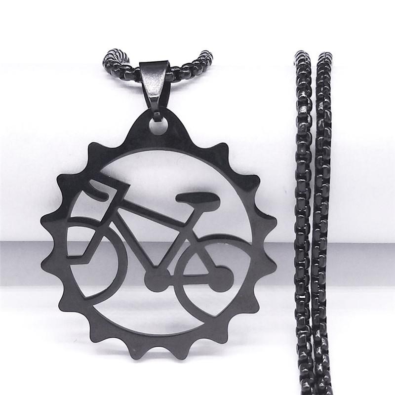 Stal Nierdzewna Wisiorek Naszyjnik Rowerowy dla Mężczyzn Kobiet Rower Kolarstwo Opona Łańcuszek Choker Biżuteria Szyjna pingente bicicleta N2654S01