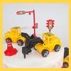 Construction Vehicle Toy Simulation Construction Vehicle Model Birthday Cake Ornament Play House Toy Excavator Set