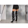 Long Knight Boots, Women's High Heels, Zipper Over The Knee, Pointed Toe, Thin Heel, Belt Buckle, Motorcycle Punk Women's Boots