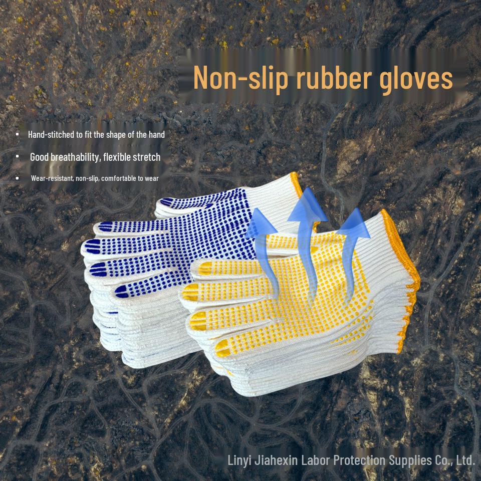 Dot-Grip Cotton Work Gloves for Construction: Durable, Protective, and Wear-Resistant.