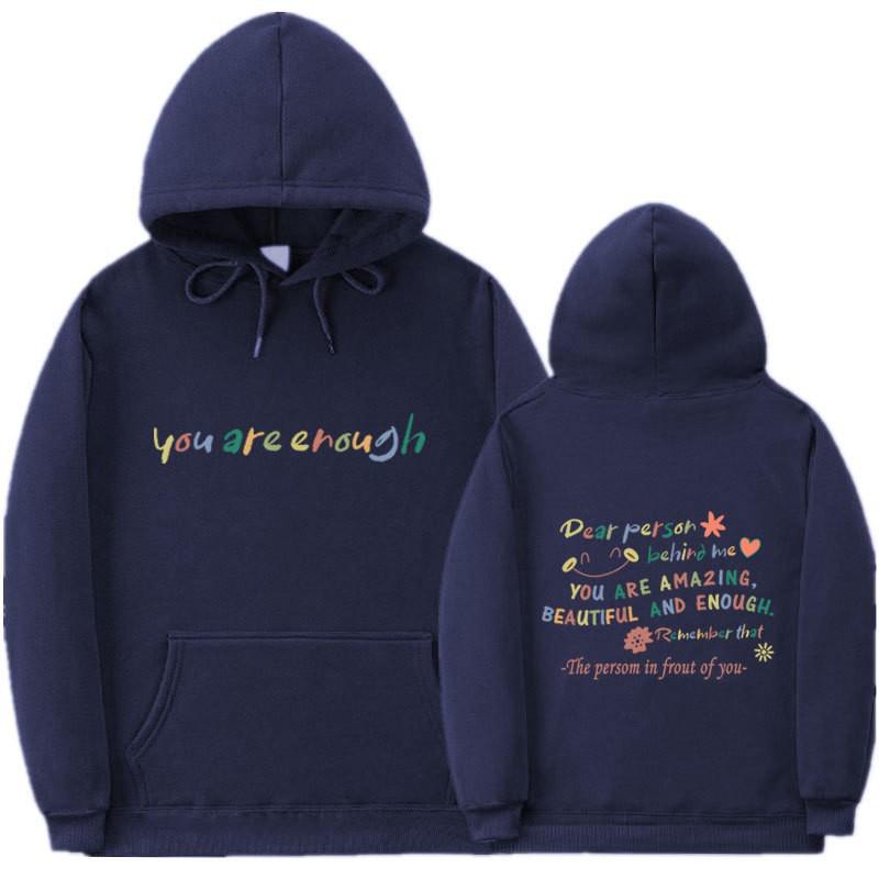Women's Plus Velvet Hoodie with Letter Print & Kangaroo Pocket - Korean Style Loose Fit