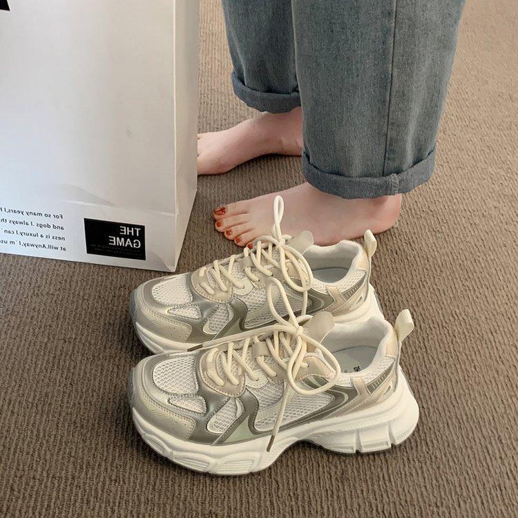 

Platform dad shoes women 2025 new spring and summer breathable mesh student running fried street single net casual sports shoes 40