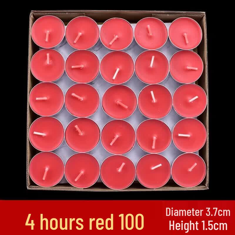 LIEI 4-Hour Plant-Based Buddhist Offering Butter Lamps (100 Count)