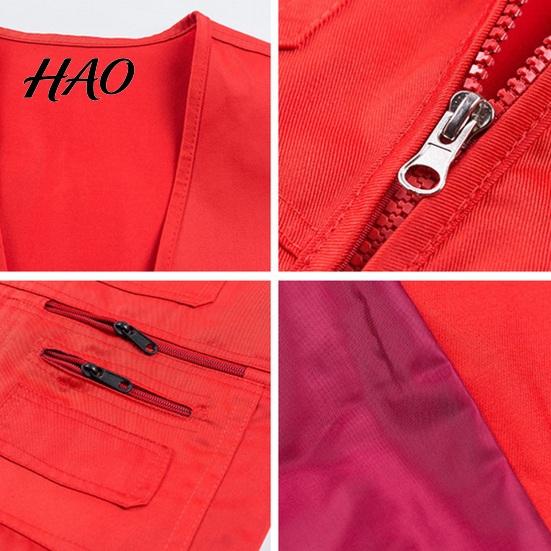 Herren Sommer Cargo Weste V-Ausschnitt Ärmellos Mehrere Taschen Sport Utility Weste Einfarbige Reißverschlussleiste Freiwilligen Sicherheitsweste Mehrere Taschen