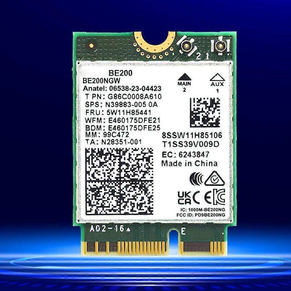 Bezdrátová karta WiFi 7 Intel BE200 NGW, Bluetooth 5.4, podpora sítě 8774 Mbps