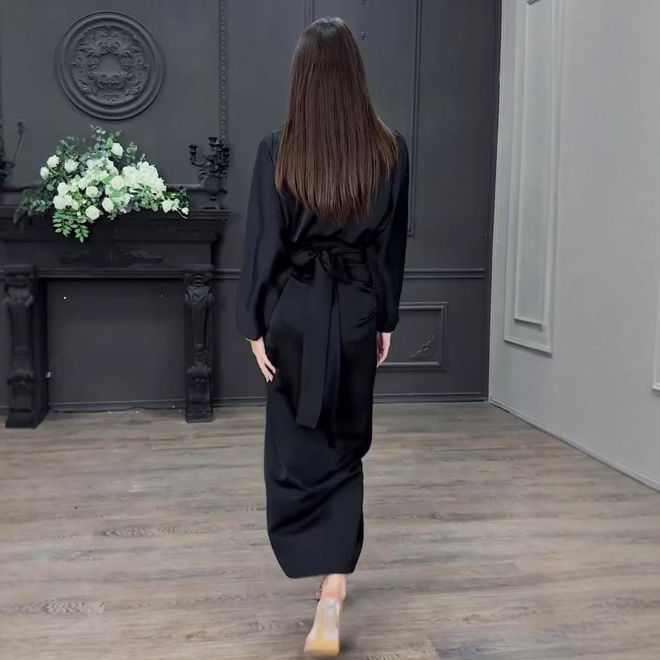 2025 Autumn Loose Casual Long Coat Dress Set for Elegant Comfort