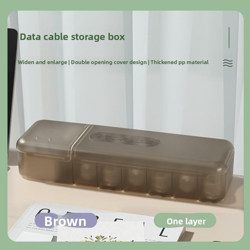 Desktop Data Cable Organizer with Cover Cable Organizer Power Charging Cable Organizer Tool Cell Phone Charger Storage Box