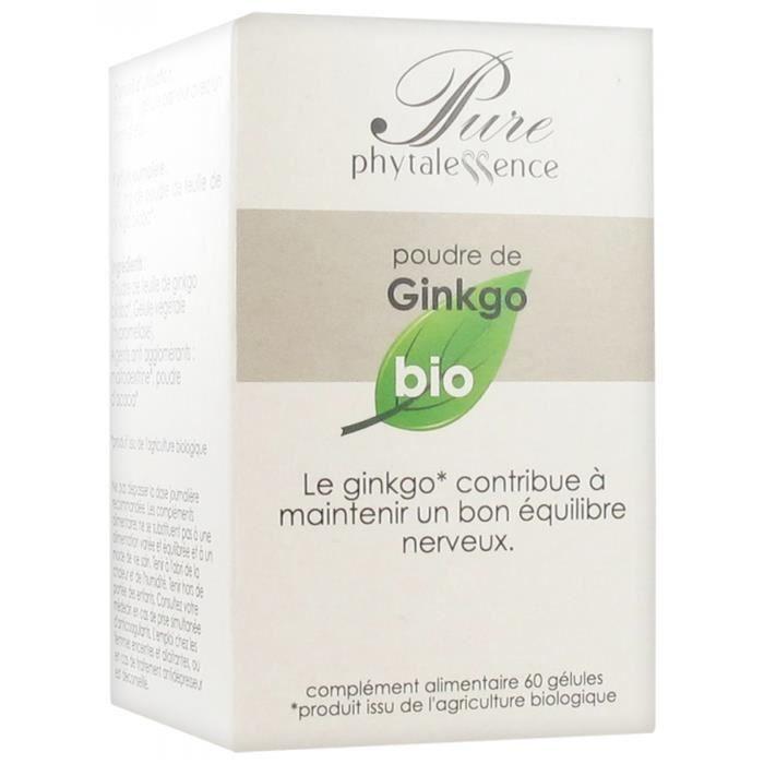 Compléments alimentaires - Phytalessence Ginkgo Bio 60 Gél.
