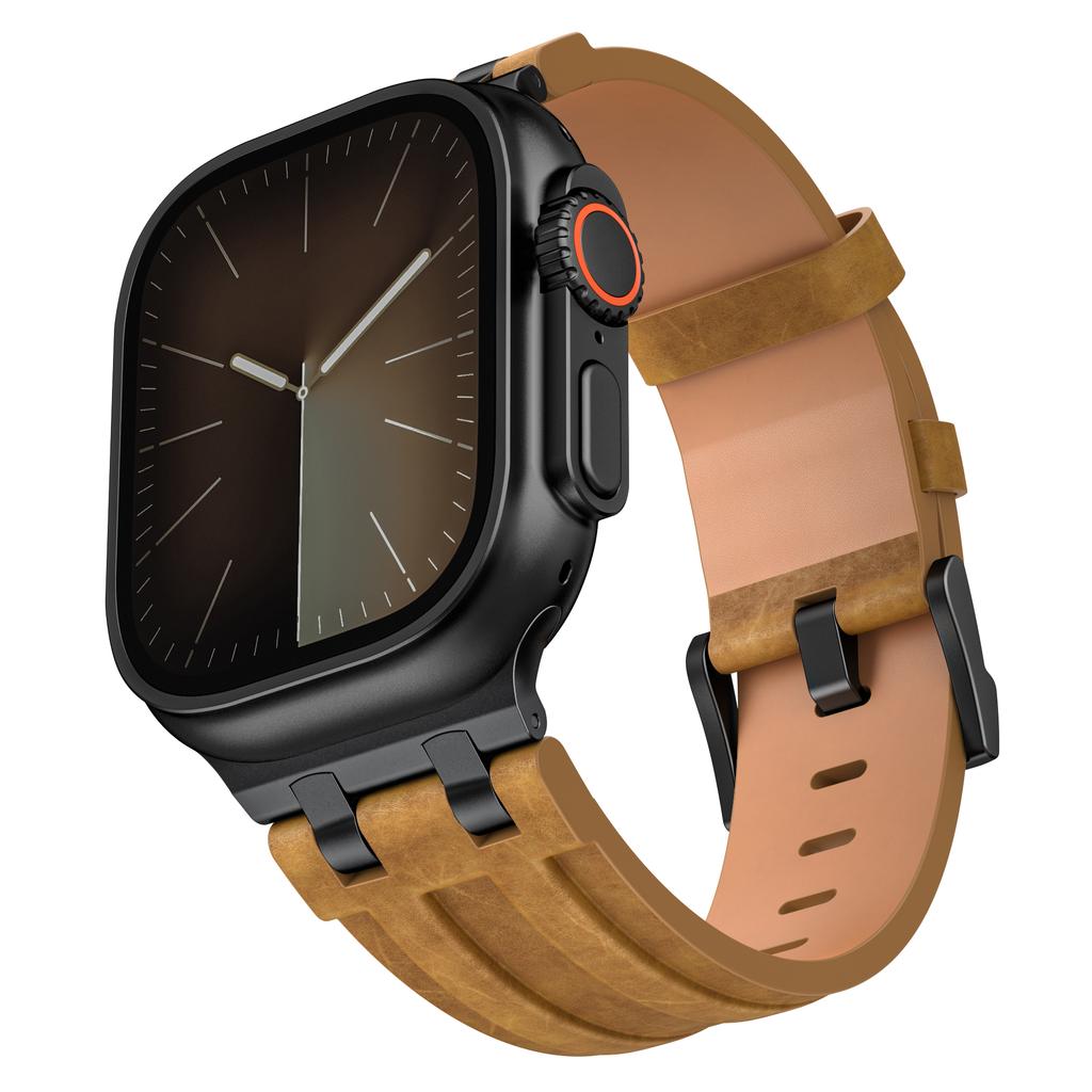 Leather Watch Band for Apple Watch Strap 49mm 46mm 45mm 44mm Luxury Man Bracelet for iWatch Ultra 3 Series 11 10 9 8 7 6 Se Band