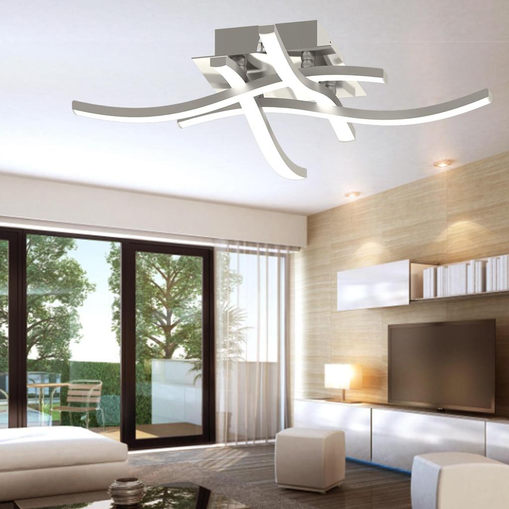 LED Interior Lighting Ceiling Lights 24W Wave Arc Ceiling Lamp For Bedroom Dining Living Home Room