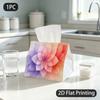 1pc Tissue Box, Soft Gradient Blooming Flower Gentle Serenity Pattern, 2D Flat Printing, Dust Blocking, Portable, Tissue Bag, for Dining Table