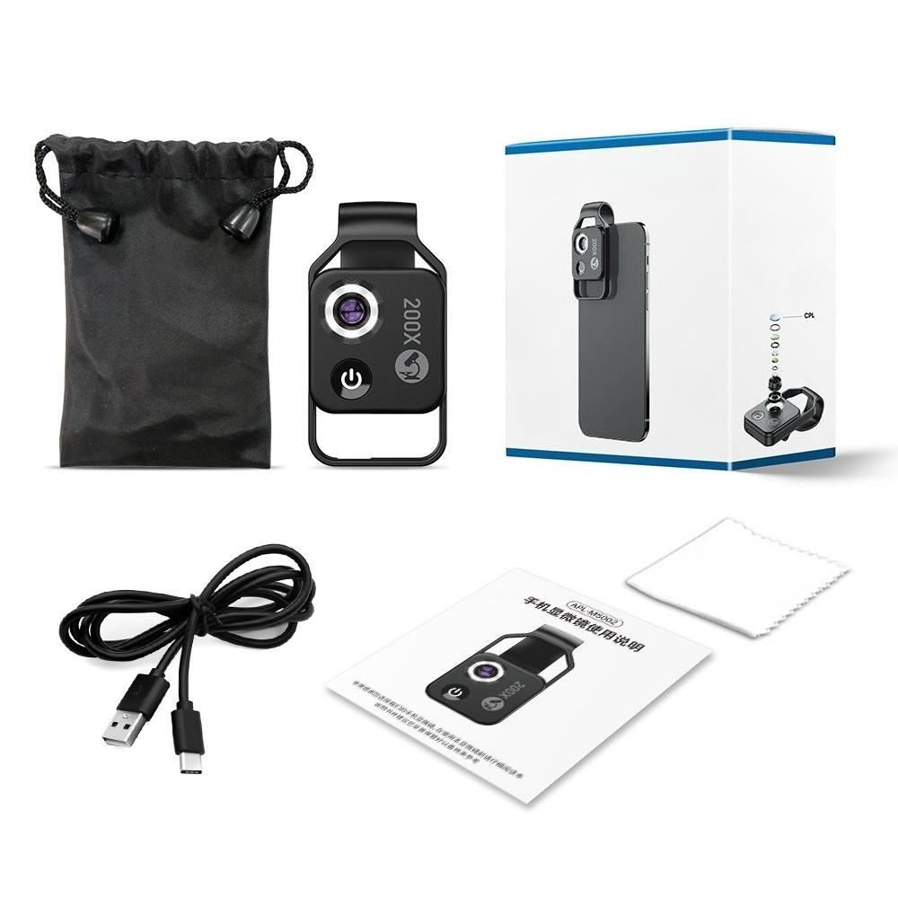 Mobile Phone Microscope Lens 200x, Magnifying Glass for Scientific Investigation, High-definition Magnifier for Kids