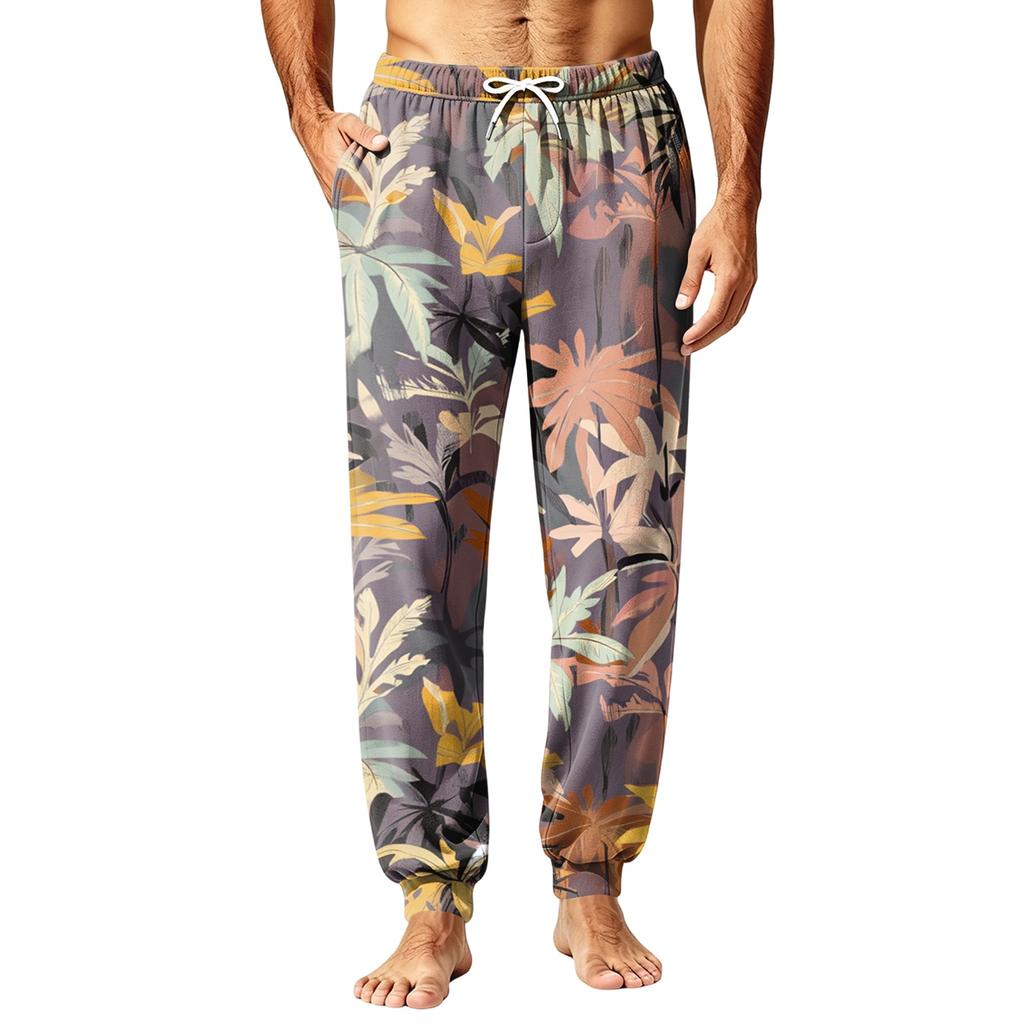 Men's Fall Winter Sleep Pants Cozy Pajama Bottoms for Home Relaxation