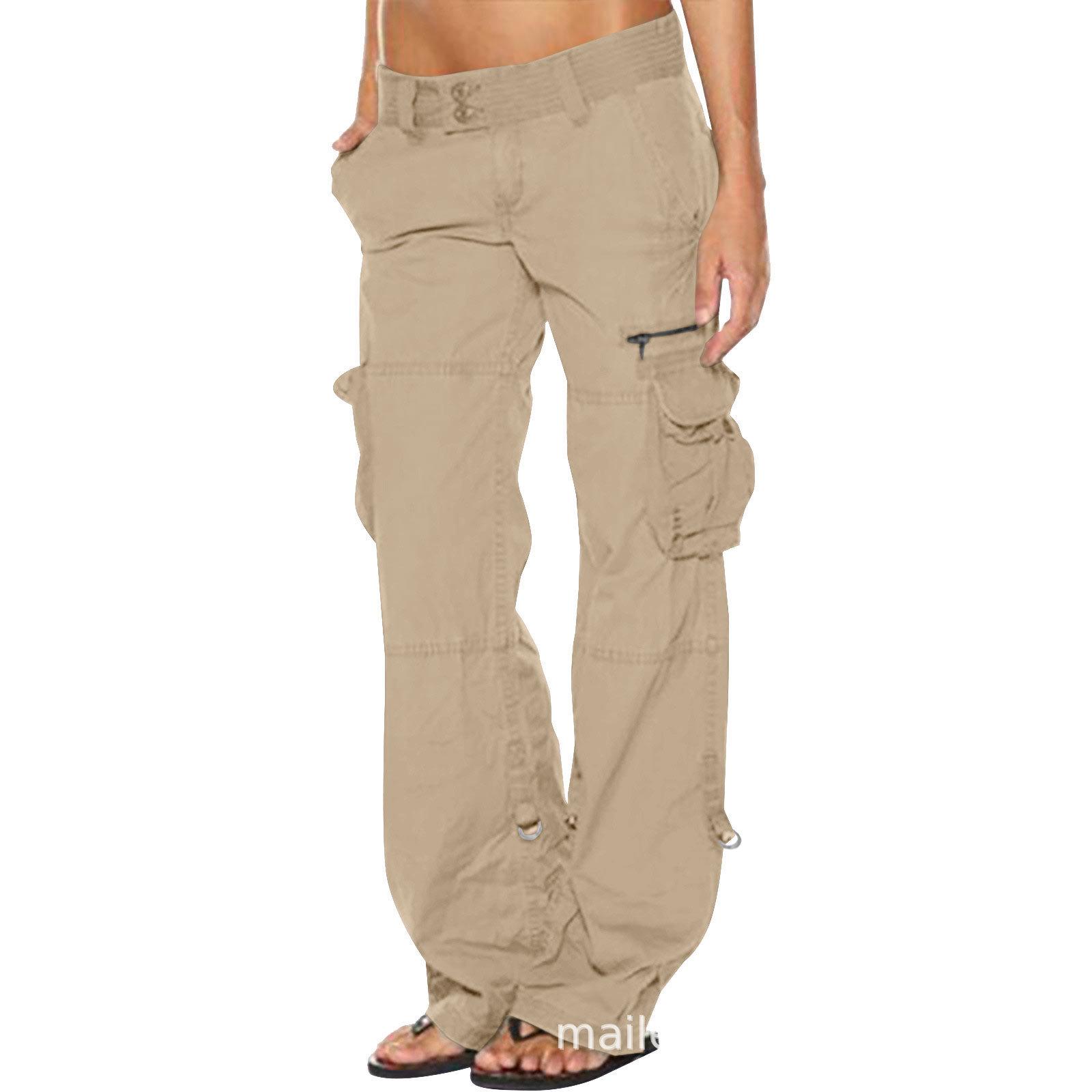 

Multi-Pocket Slimming Wide-Leg Work Pants 4XL