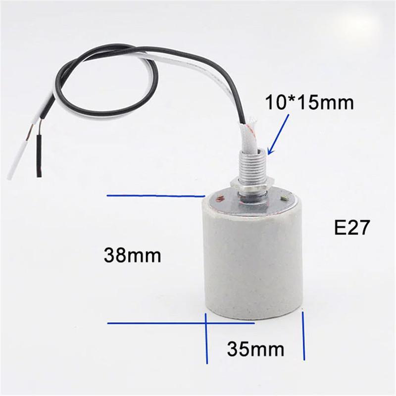 2/5/10/20pcs Pack E14 E27 Ceramic Screw Light Socket,E12 E26 Porcelain Lamp Bulb Holder with Wire for Incandescent Halogen Bulb
