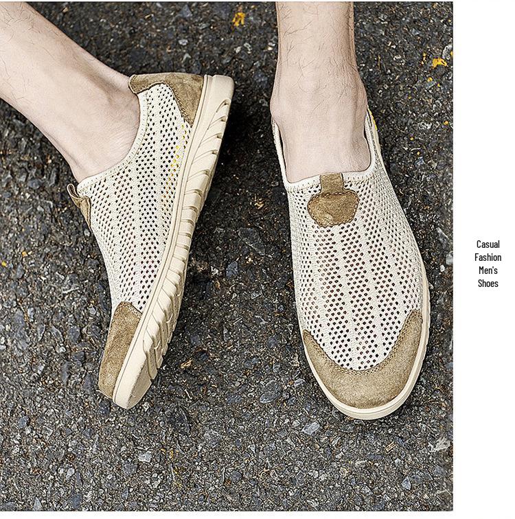 2025 Men's Breathable Mesh Slip-On Casual Shoes – Soft Sole, Large Sizes Available
