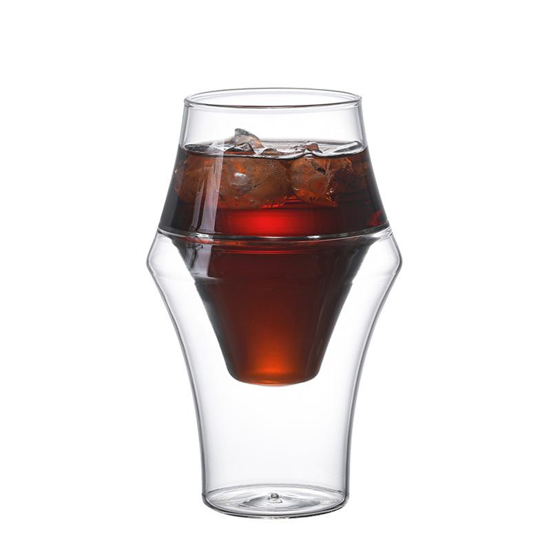 Dubbelväggig glas espressokaffemugg transparent högt borosilikatglas te latte vinglas bar barista café tillbehör