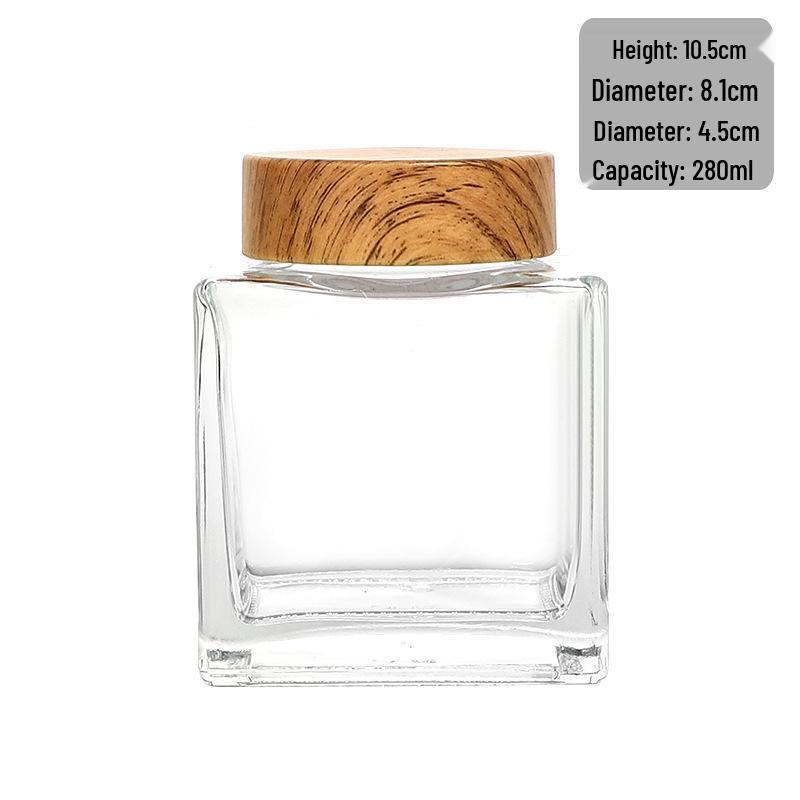New Wide Mouth Transparent Honey Glass Jar - Thick Square Design for Bird's Nest and Jam