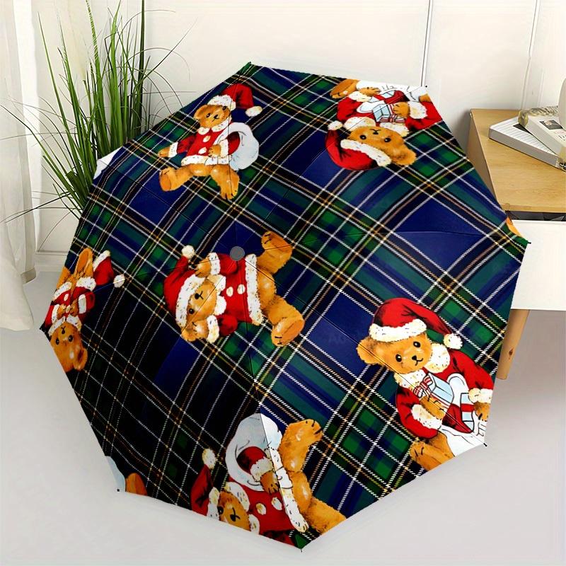 1pc Christmas Bears Automatic Umbrella 8-Bone Design Compact Gear for Outdoor Travel, Perfect Holiday Gift  yy250827087