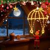 Christmas Parachute Light With Santa Claus 8 Mode Hanging Xmas Lamp For Roof Eave Porch Balcony Fence Tree Home Room Decor M1L1