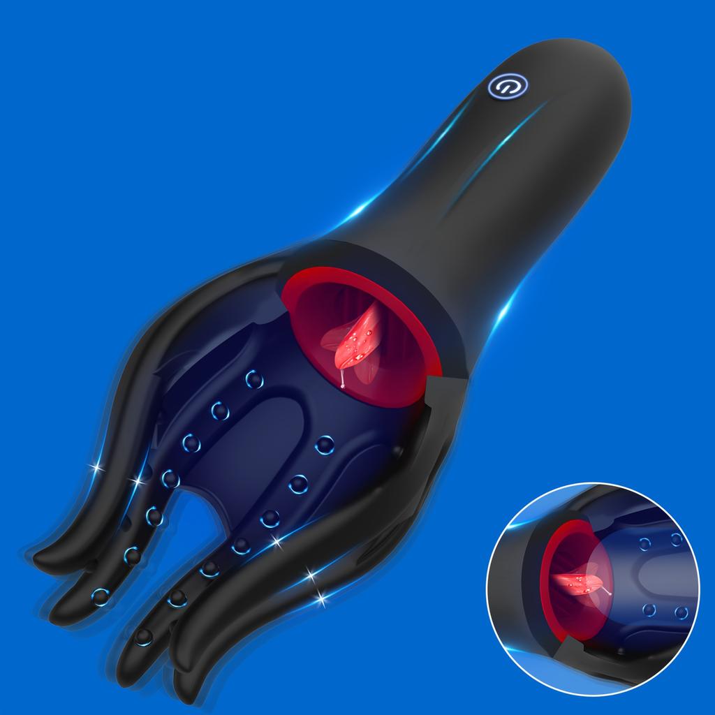 Masturbador Masculino Vibratório Estimulador de Glande Massajador Elétrico de Língua Recarregável Brinquedo Adulto para Homens