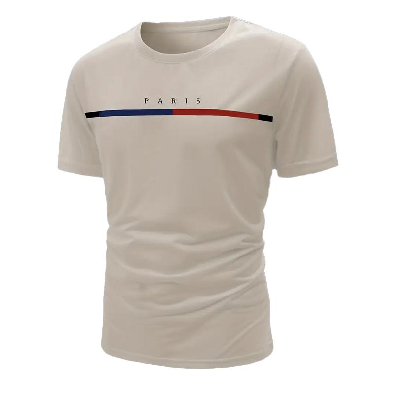 

Новая летняя мужская модная футболка Personality Basics Printed Men s T-shirt Top 8XL бежевый