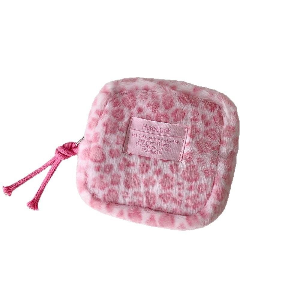 Creative Leopard Print Makeup Pouch Multipurpose Cosmetic Bag Large Capacity Mini Data Cables Organizer