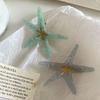 Girl Hairpin Dot Print Starfish Shape Hair Clip Anti-slip Teeth No Damage Hair Pin Summer Ocean Style Versatile Hair Accessory